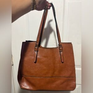 Elegant Brown Leather Tote Bag